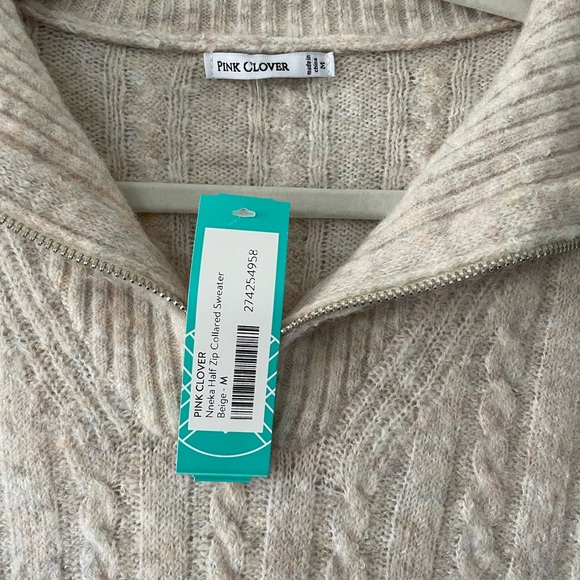 New Pink Clover Nneka Zip Collared Sweater from Stitch Fix - Picture 9 of 13